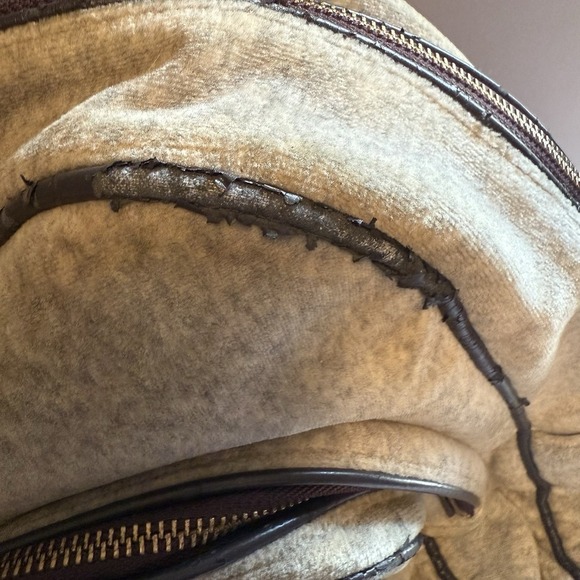 Y2K JUICY COUTURE Gray Velour BACKPACK Bookbag Crown School Work main image 4